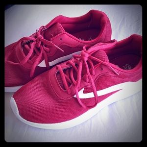 Red running shoes